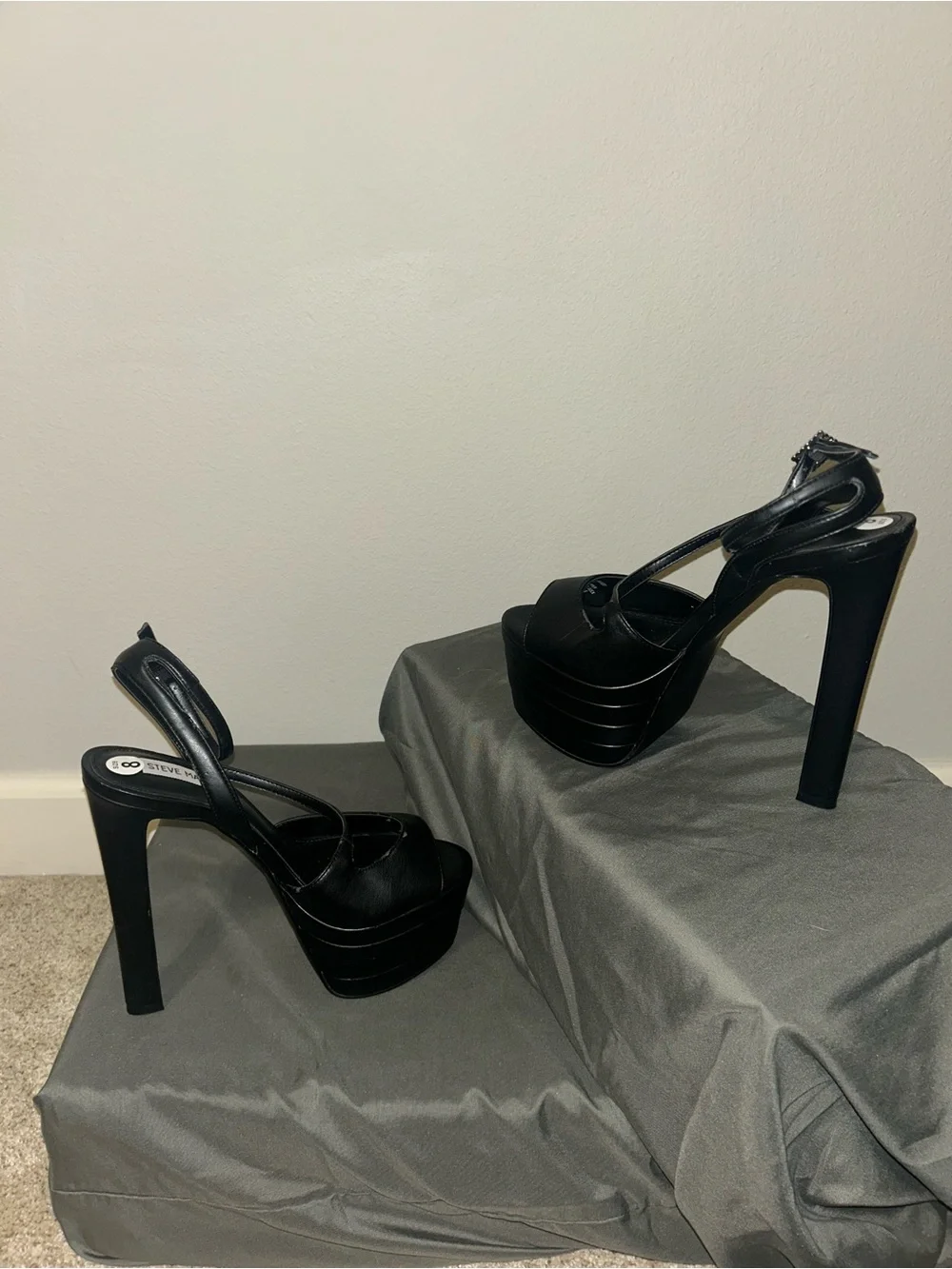 NEW Steve Madden Black Platform High Heel Stilettos Sz 8